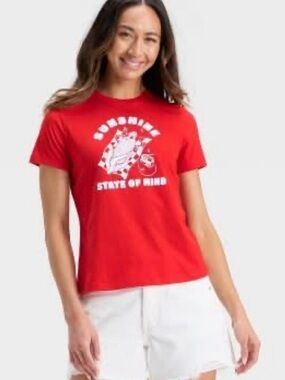 Universal Thread Red Graphic Tee with White Print